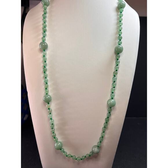 NEW green aventurine endless 30 inch necklace - Picture 2 of 13